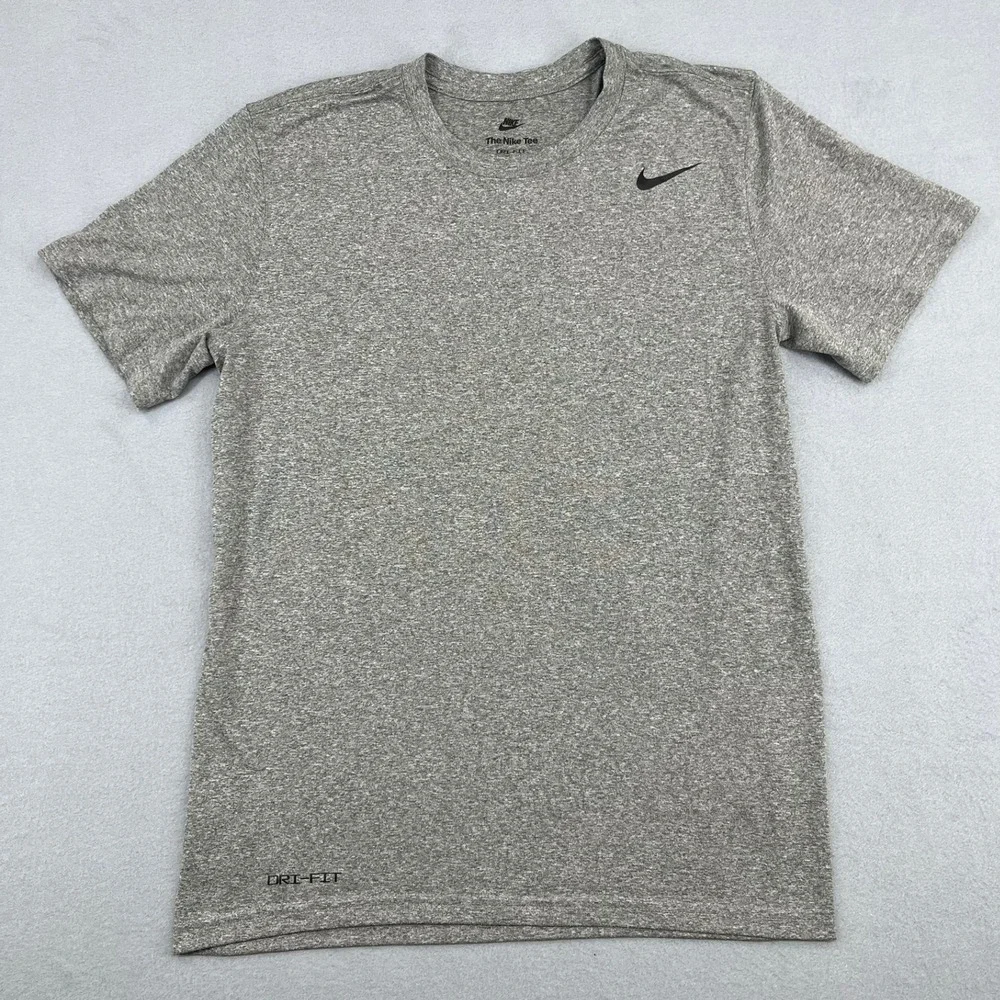 Nike Dri-FIT Mens Small Heather Gray Short‎ Sleeve Athletic Training T-Shirt